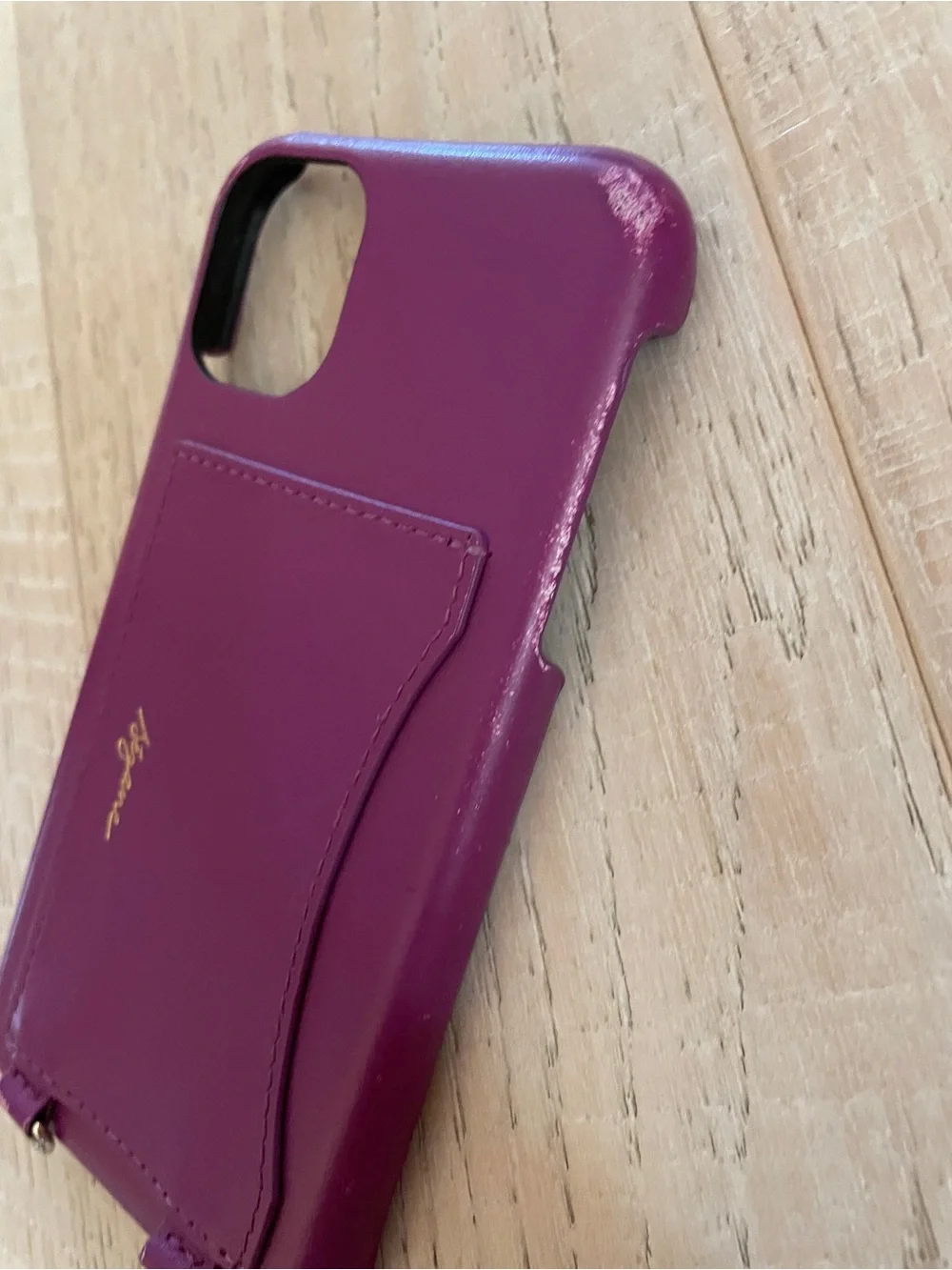 Sezane  Leather Cell Case. Magenta
